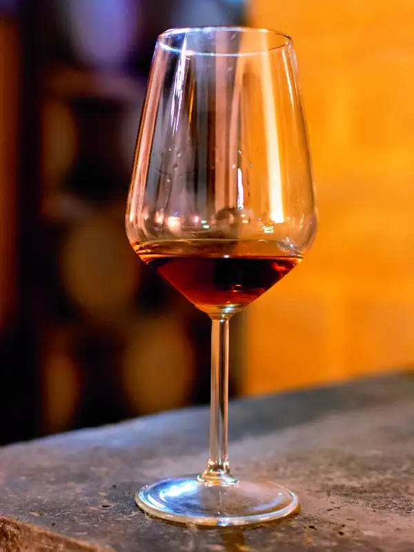 Marsala wine in a glass closeup