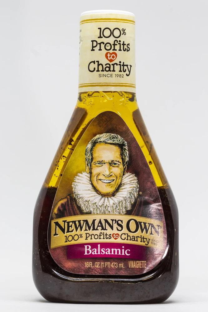 Newman's Own Balsamic vinegar on a white background