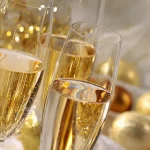 Glasses of sparkling Champagne closeup