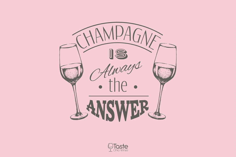 Champagne is always the answer - Wine Quotes and Captions for Instagram