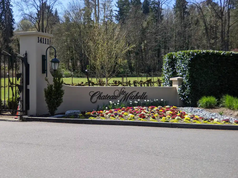 Front entry to Chateau Ste. Michelle in Woodinville, Washington state