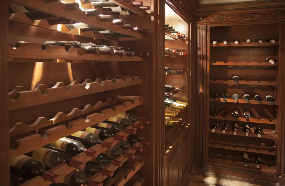Moody timber wine cellar storage