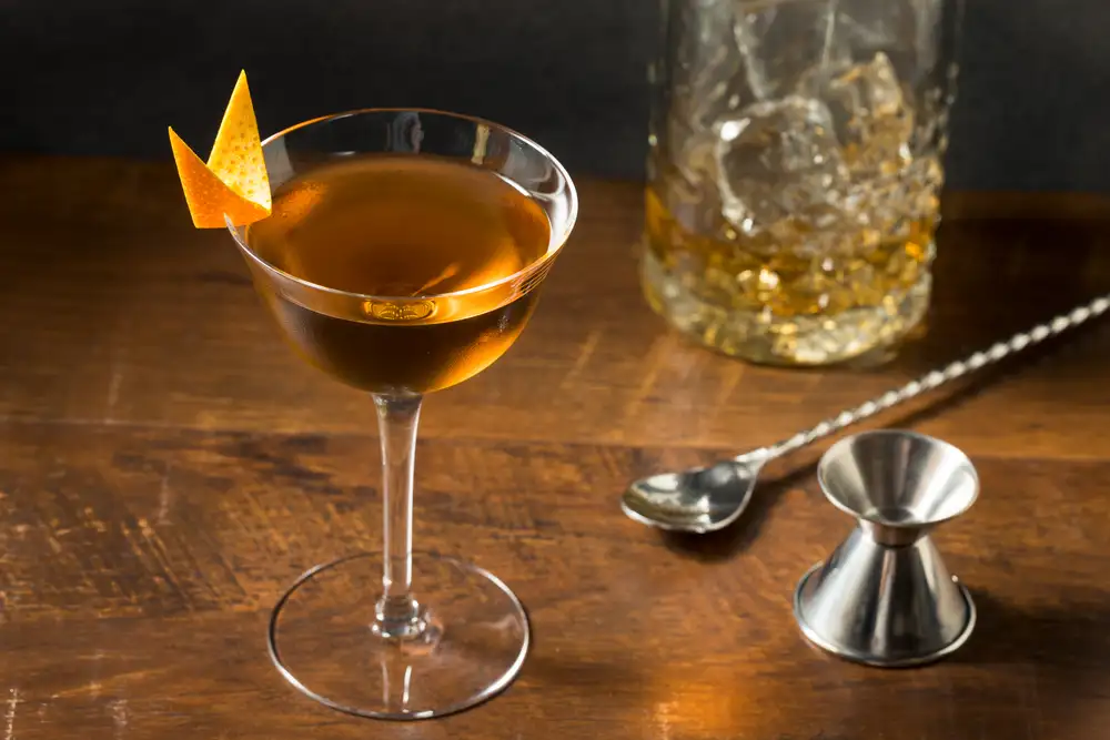 Sherry cocktail with vermouth and Orange