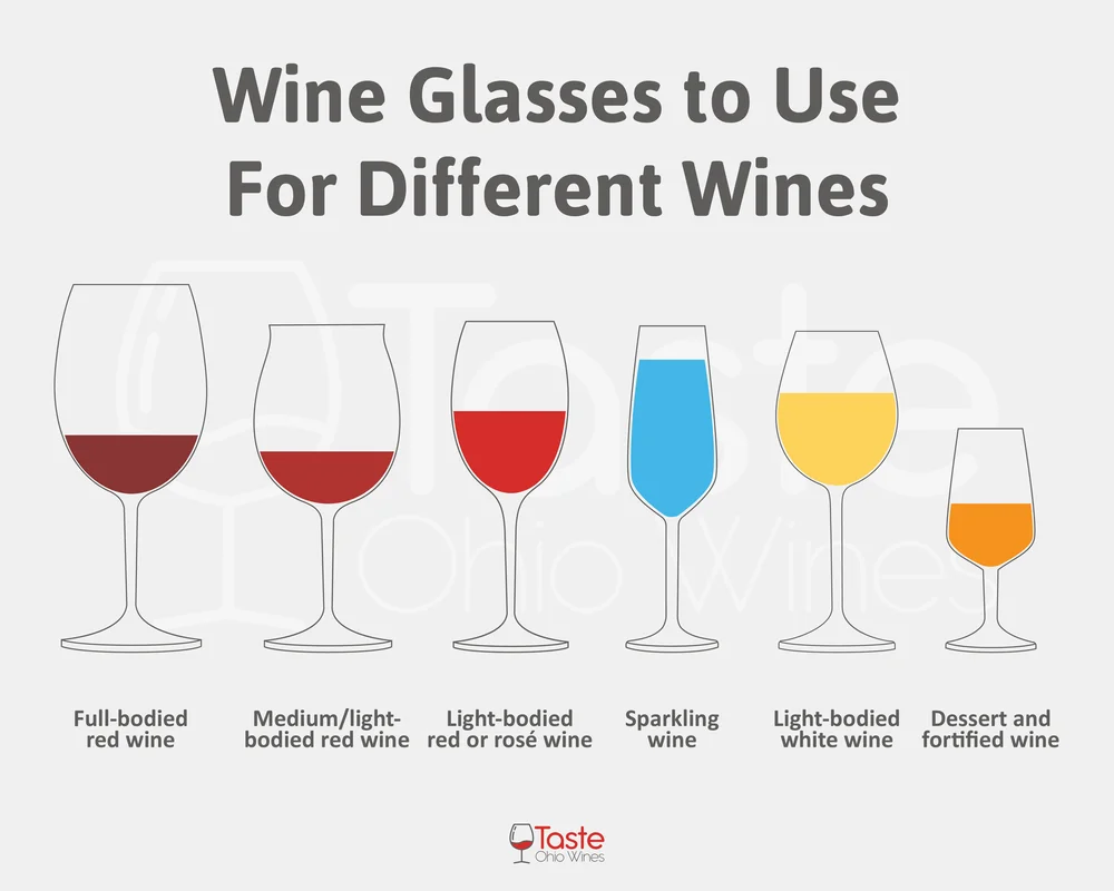 Wine Glasses to Use For Different Wines Infographic Chart
